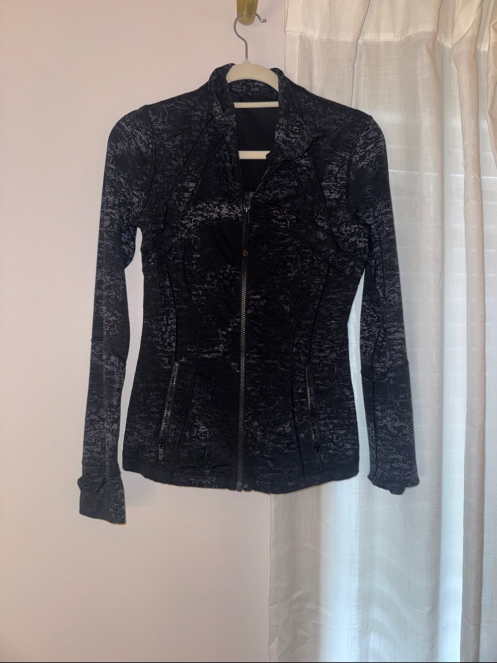 lululemon athletica Black Marbled Zip-Up Define Jacket